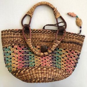Woven Straw Beach Purse